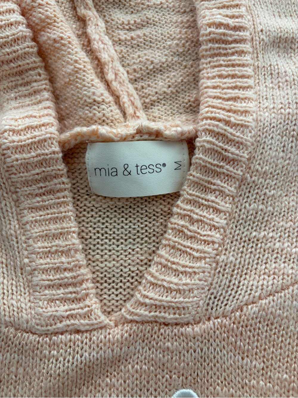 Salty Knit Hoodie Sweater - Peach - Picture 3 of 5